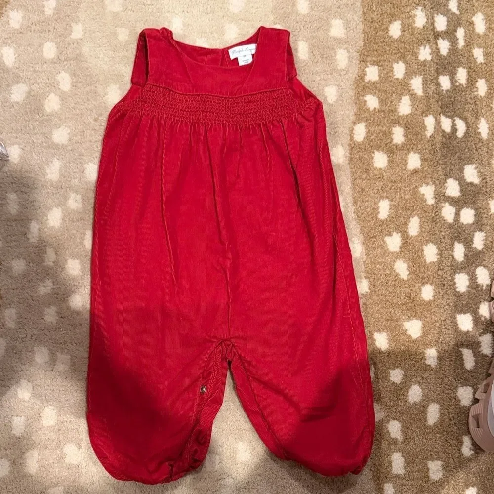 Ralph Lauren corduroy smocked romper